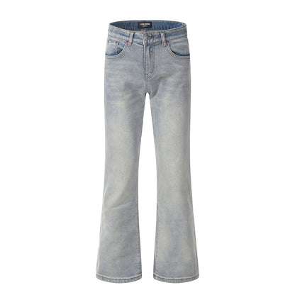 Washing Water Denim Bootcut Trousers Men
