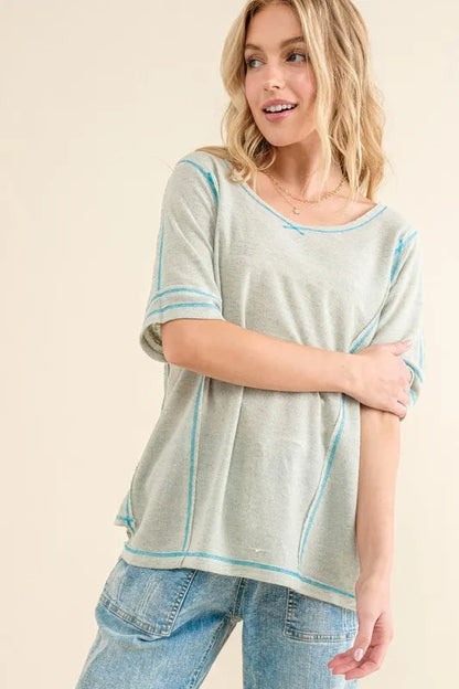 And The Why Reversed Stitch Basic T Shirt