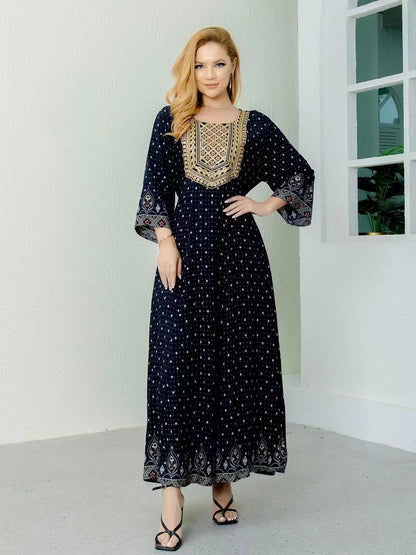 Fashion Personalized Ethnic Style Cotton Dress