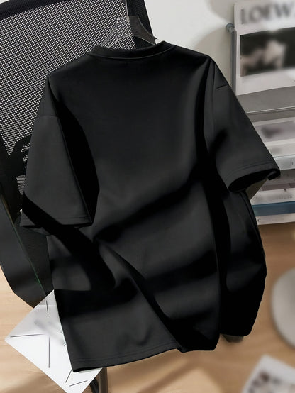 Splicing Bear And Letter Printed Casual T-shirt