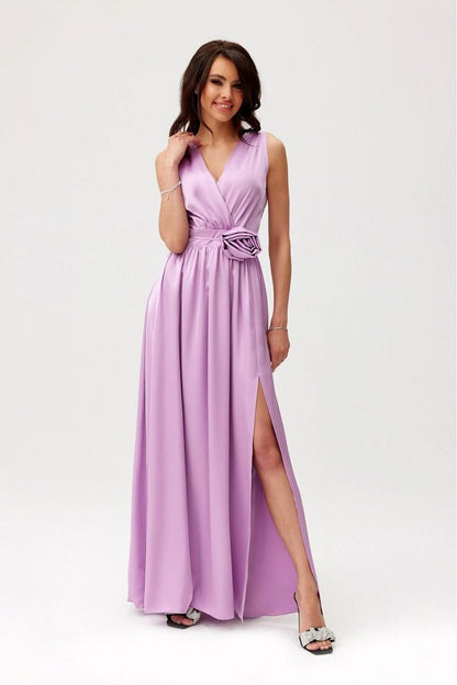 Virelline Satin Slit Dress