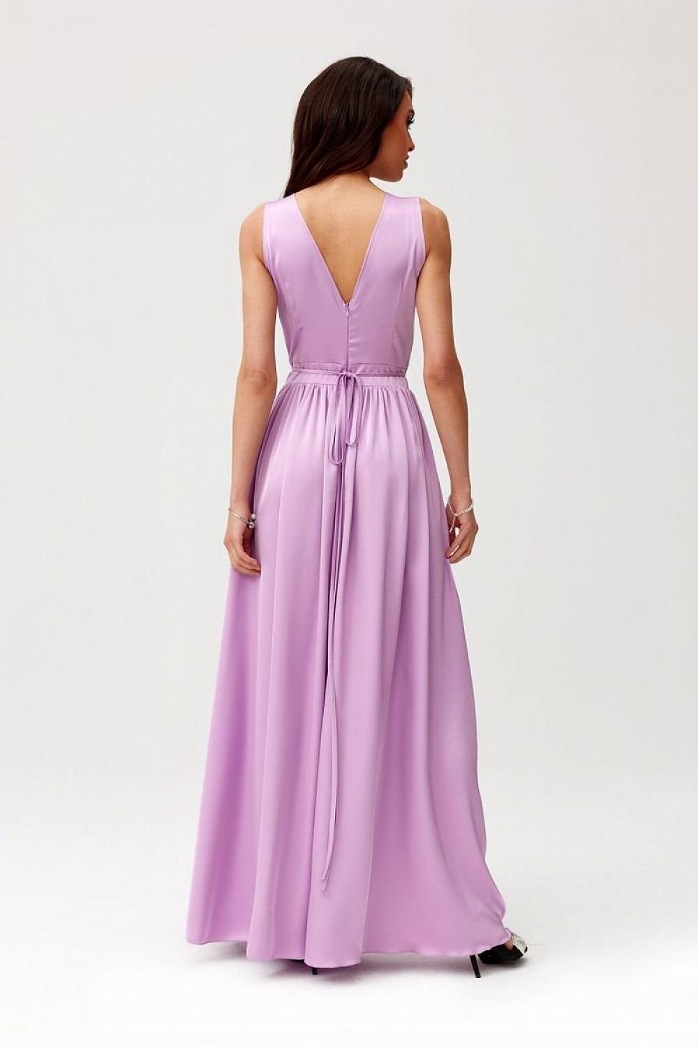 Virelline Satin Slit Dress