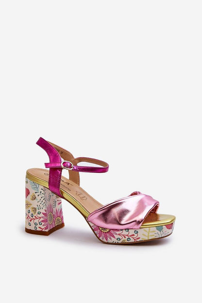 Florvella Patterned Block Heel Sandals