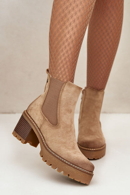 Velmorin Suede Block Heel Boots