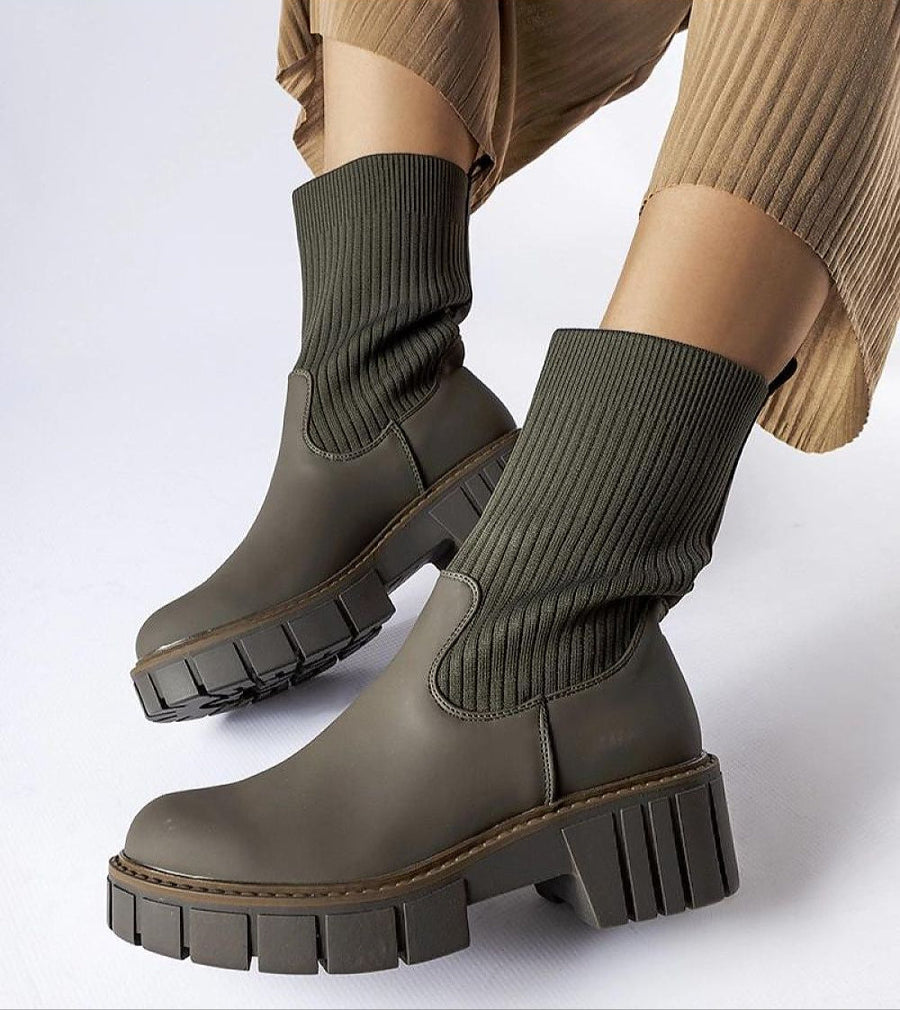 Avidra Knit Platform Boots