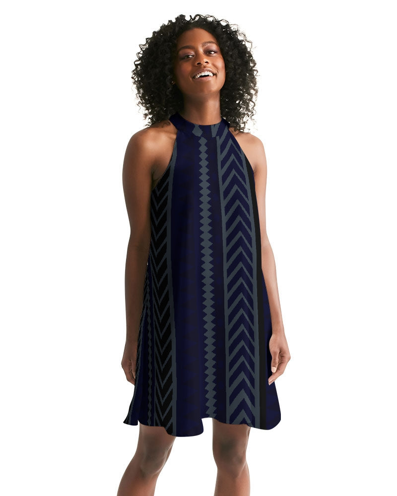 One-Way Halter Dress in Sheer Chiffon