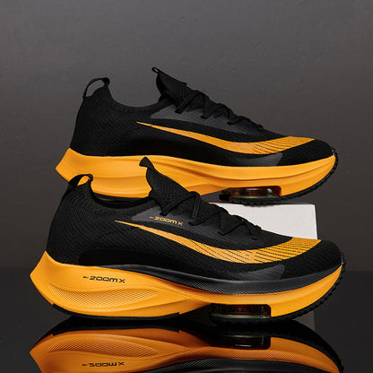 Men’s Air Cushion Sports Shoes | Breathable Knit Lace-Up Sneakers for Running & Casual Wear