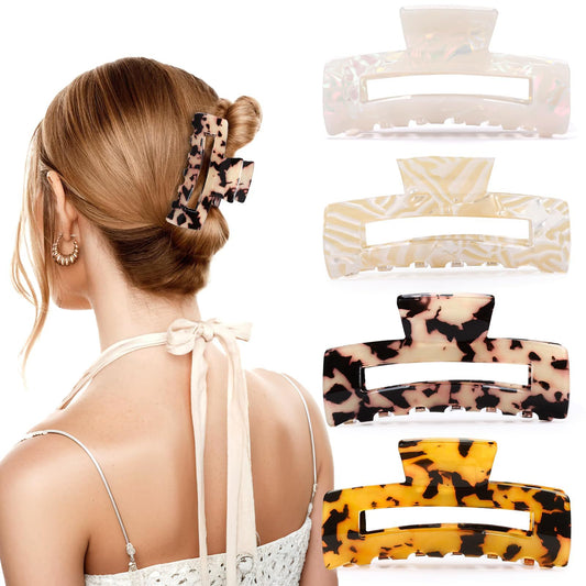 4Pcs Tortoise Hair Claw Clips