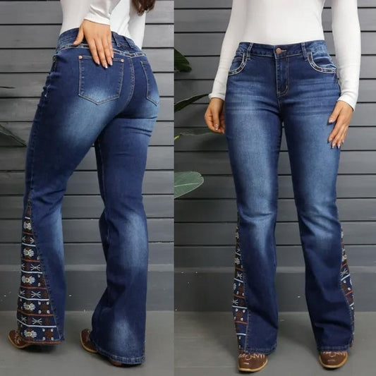 Women's High-Waist Heavily Ripped Jeans