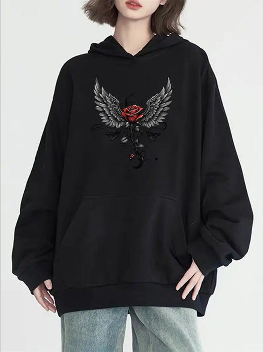 Women's Long Sleeve Hooded Pocket Sweatshirt