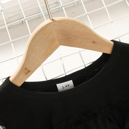 Children's Fashion Polka Dot Lace Long-sleeved Dress