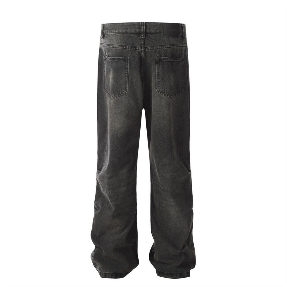 Men's Fashion Washed Denim Punk Pants