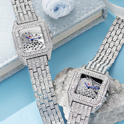 Women’s Square Leopard Crystal Quartz Watch