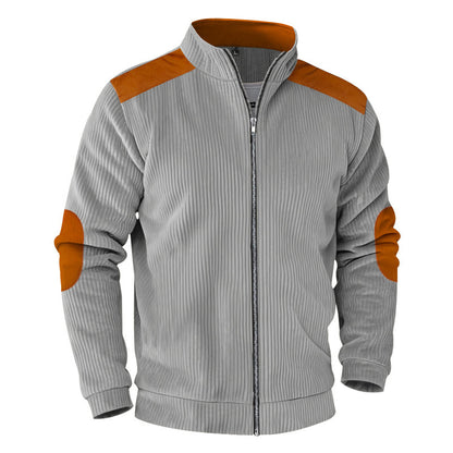 Retro Stand Collar Zipper Cardigan Casual Jacket For Men