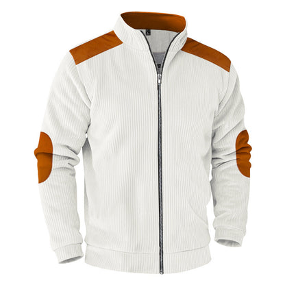 Retro Stand Collar Zipper Cardigan Casual Jacket For Men