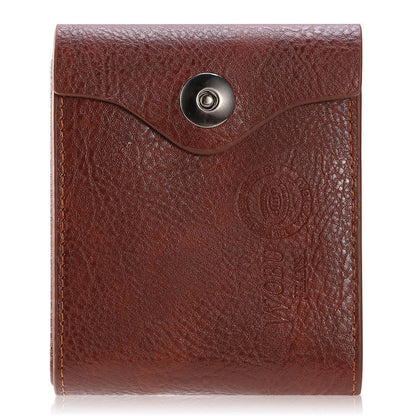 Men’s PU Leather Wallet – Slim Card Holder with 2 ID Windows & Coin Pocket
