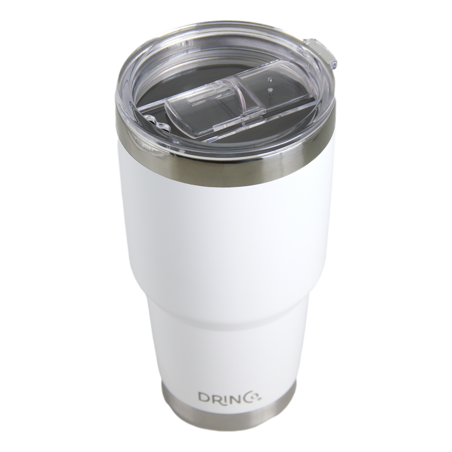 DRINCO® 30oz Insulated Tumbler Spill Proof Lid (White)-USA Flag