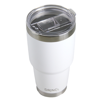 DRINCO® 30oz Insulated Tumbler Spill Proof Lid (White)-USA Flag