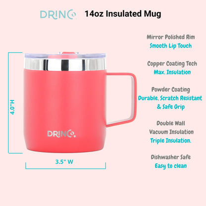 DRINCO® 14 oz Coffee Mug Vacuum Insulated Camping Mug Double Wall