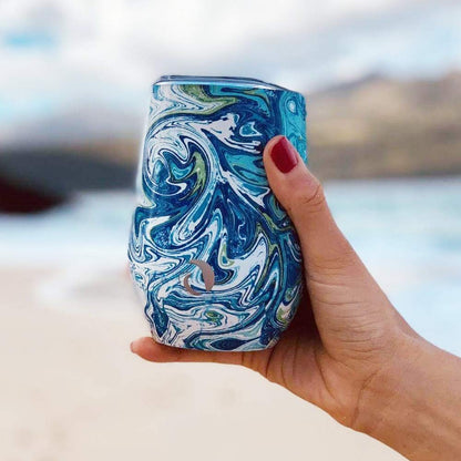 DRINCO® 12oz Insulated Wine Tumbler Glass (Venice Swirl)