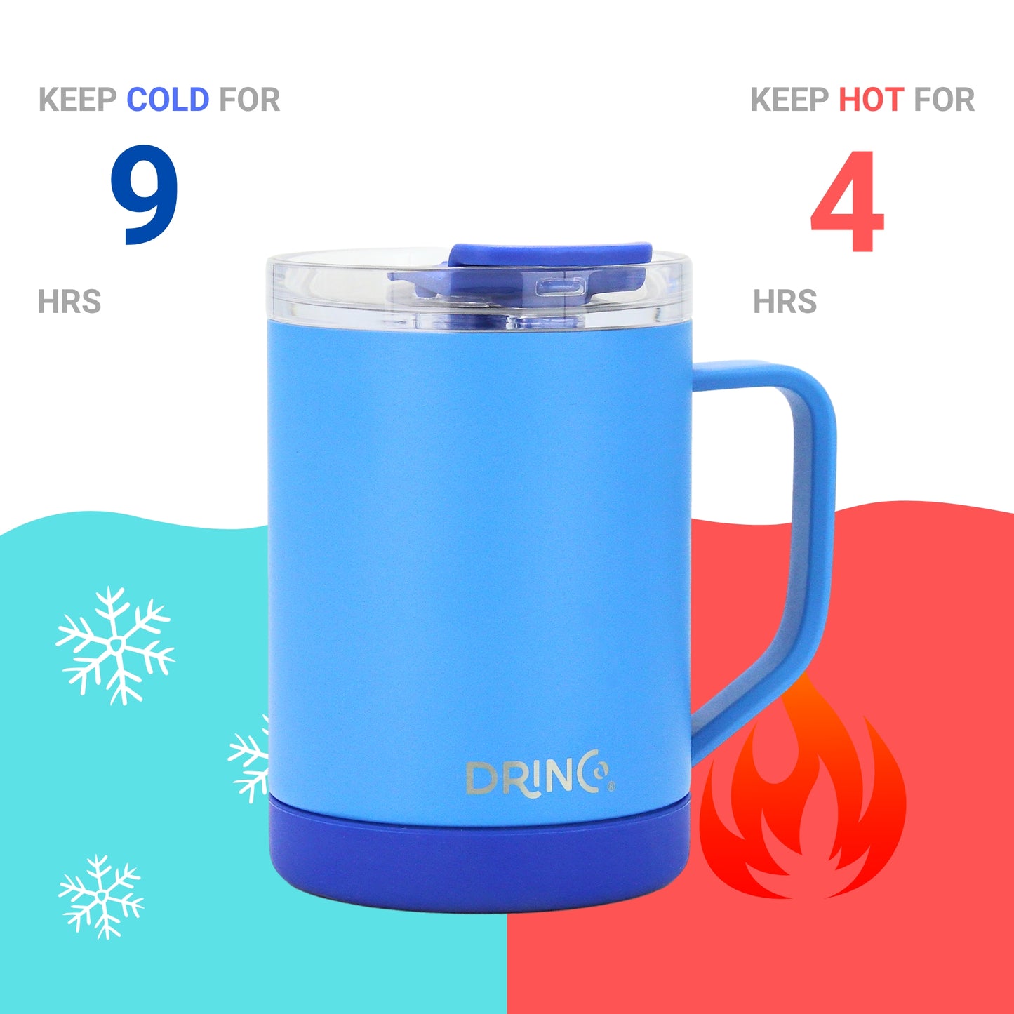 DRINCO® 16 oz Coffee Mug Vacuum Insulated Camping Mug Double Wall