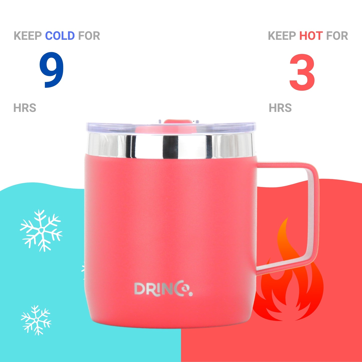 DRINCO® 14 oz Coffee Mug Vacuum Insulated Camping Mug Double Wall