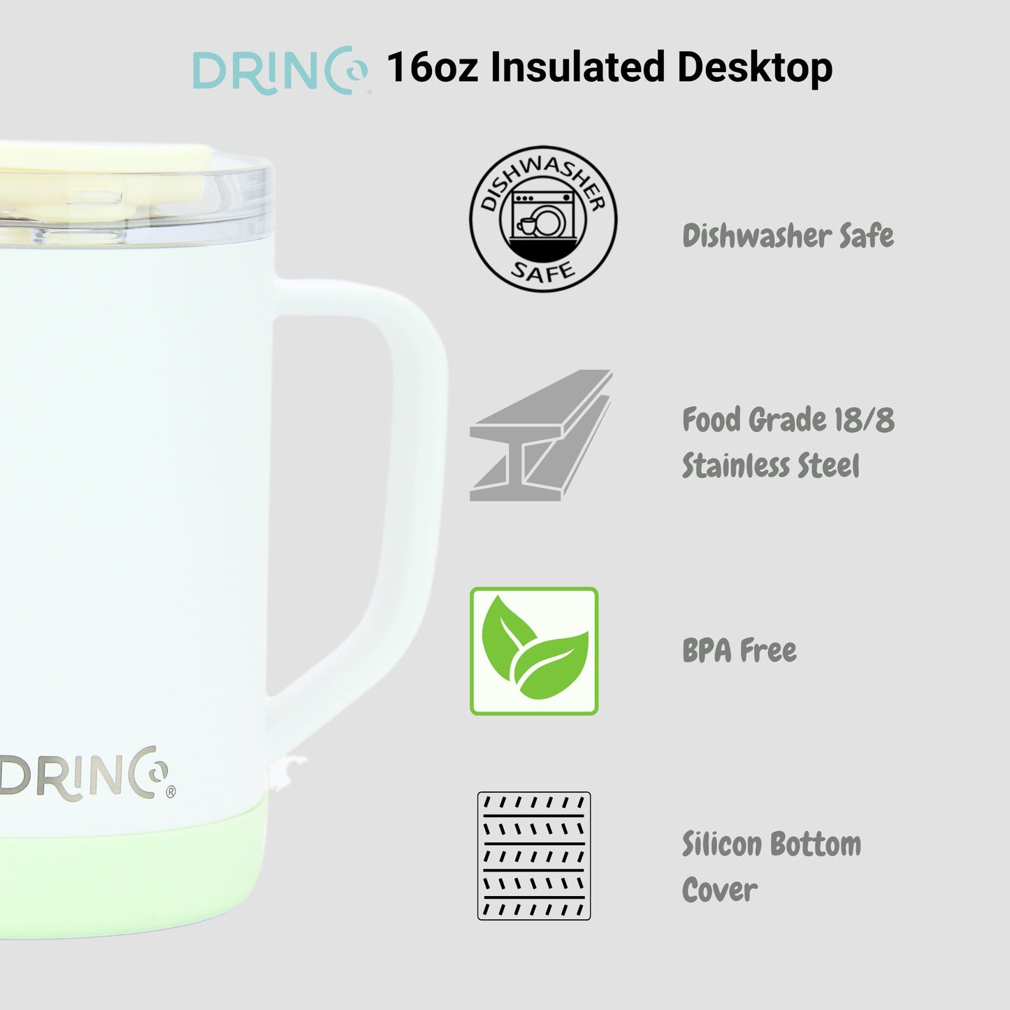 DRINCO® 16 oz Coffee Mug Vacuum Insulated Camping Mug Double Wall