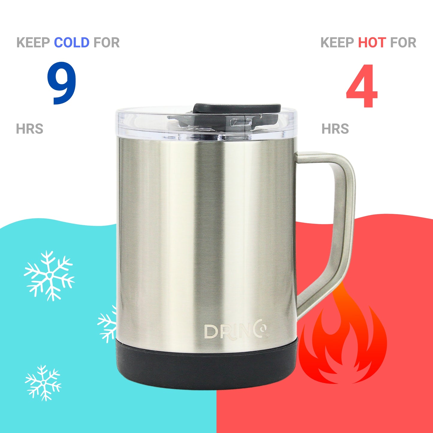 DRINCO® 16 oz Coffee Mug Vacuum Insulated Camping Mug Double Wall