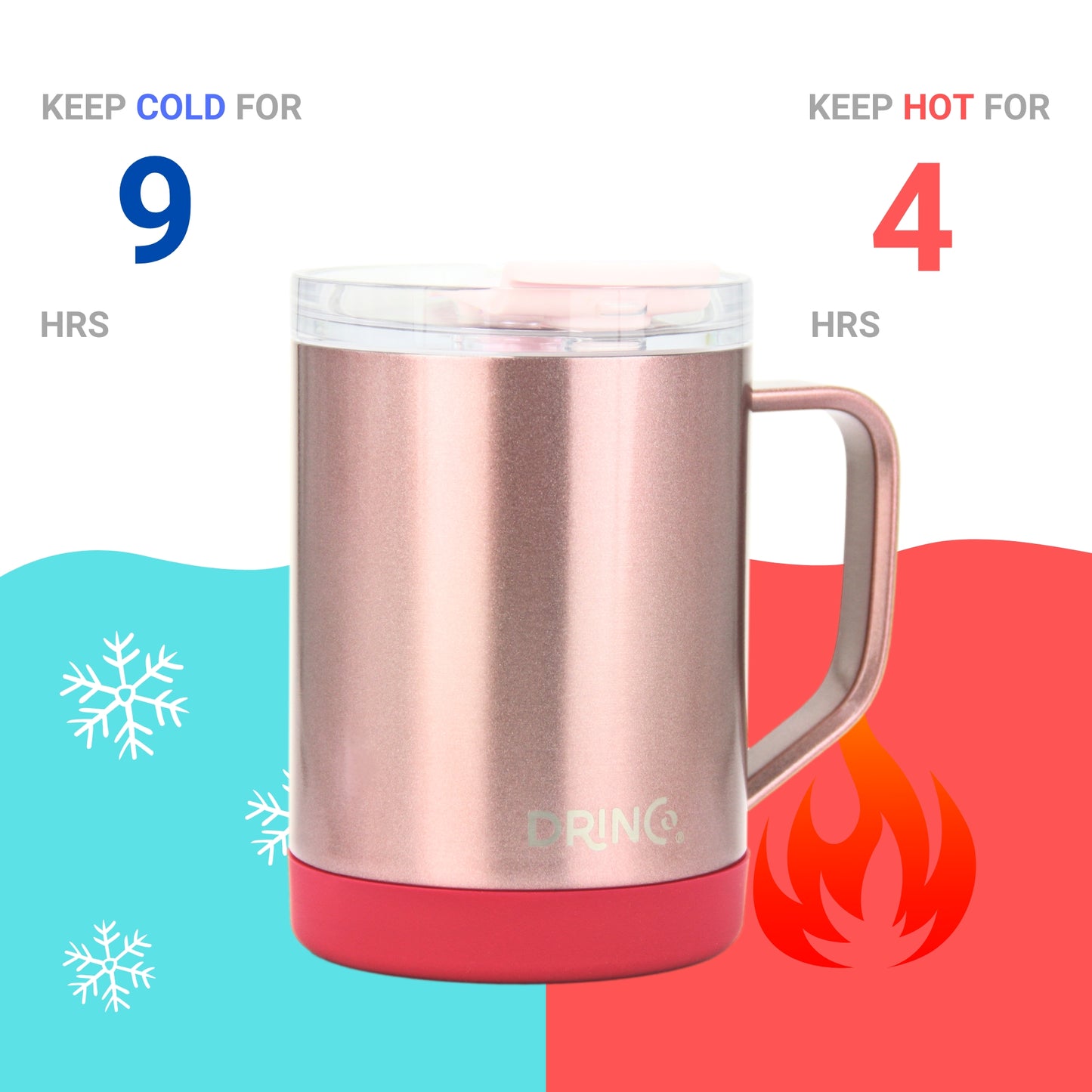 DRINCO® 16 oz Coffee Mug Vacuum Insulated Camping Mug Double Wall