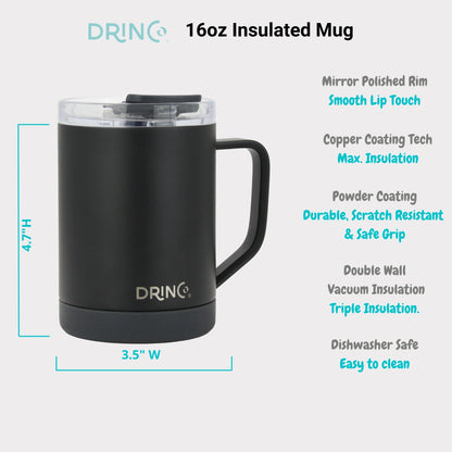 DRINCO® 16 oz Coffee Mug Vacuum Insulated Camping Mug Double Wall