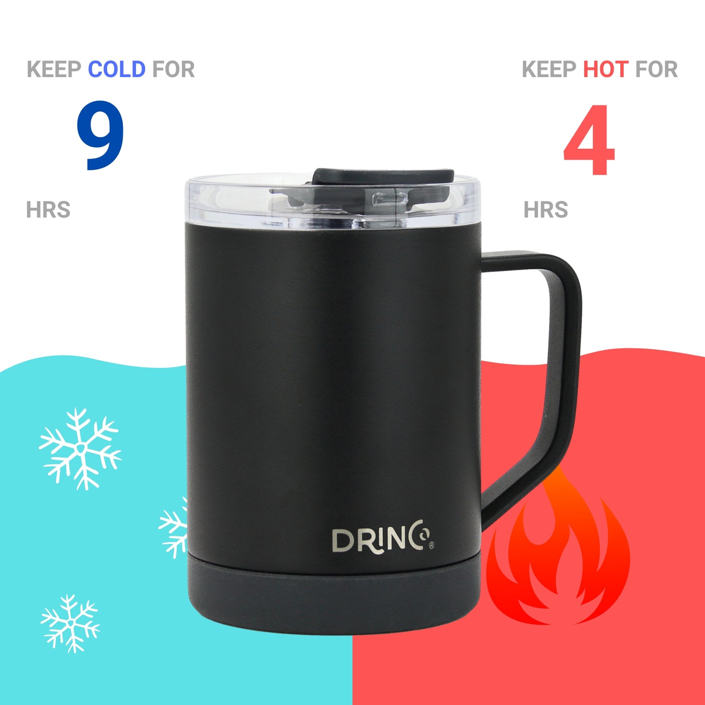 DRINCO® 16 oz Coffee Mug Vacuum Insulated Camping Mug Double Wall