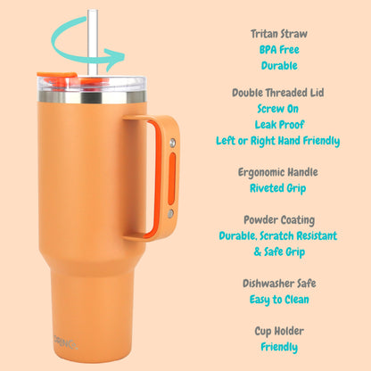 Drinco 40oz BugSur Tumbler with Handle (Cantaloupe)