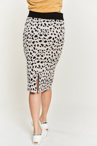 ANIMAL PRINT SWEATER SKIRTS KRS5026-2P