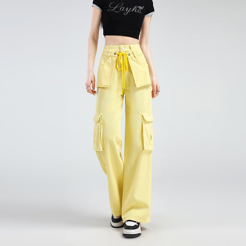 Women’s Lemon Yellow Denim Overalls