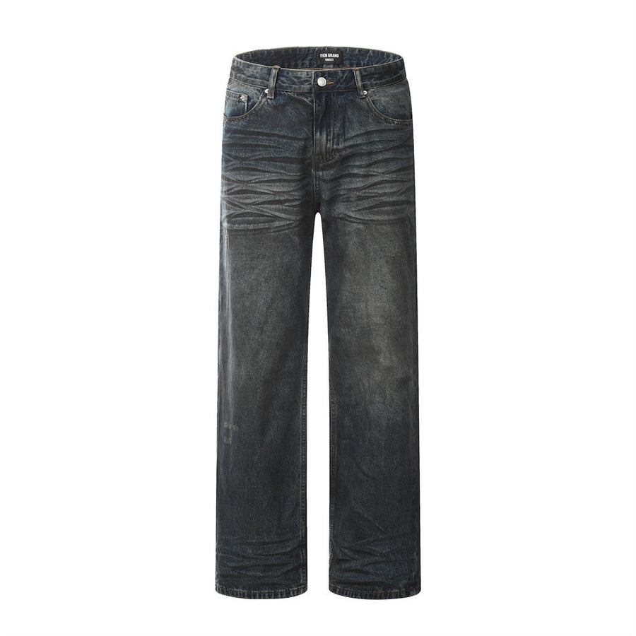 Fashion Straight Denim Trousers Hip Hop Men