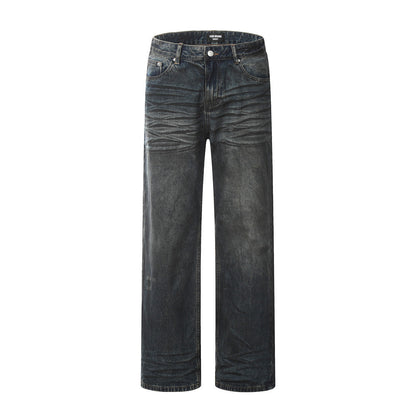 Fashion Straight Denim Trousers Hip Hop Men