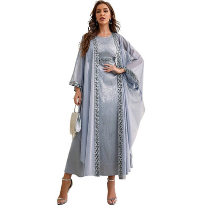 Middle East Dubai Arab Abaya Embroidery Set Female