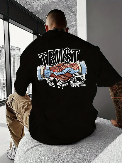 Trust No One Creative Printed Casual T-shirt For Men