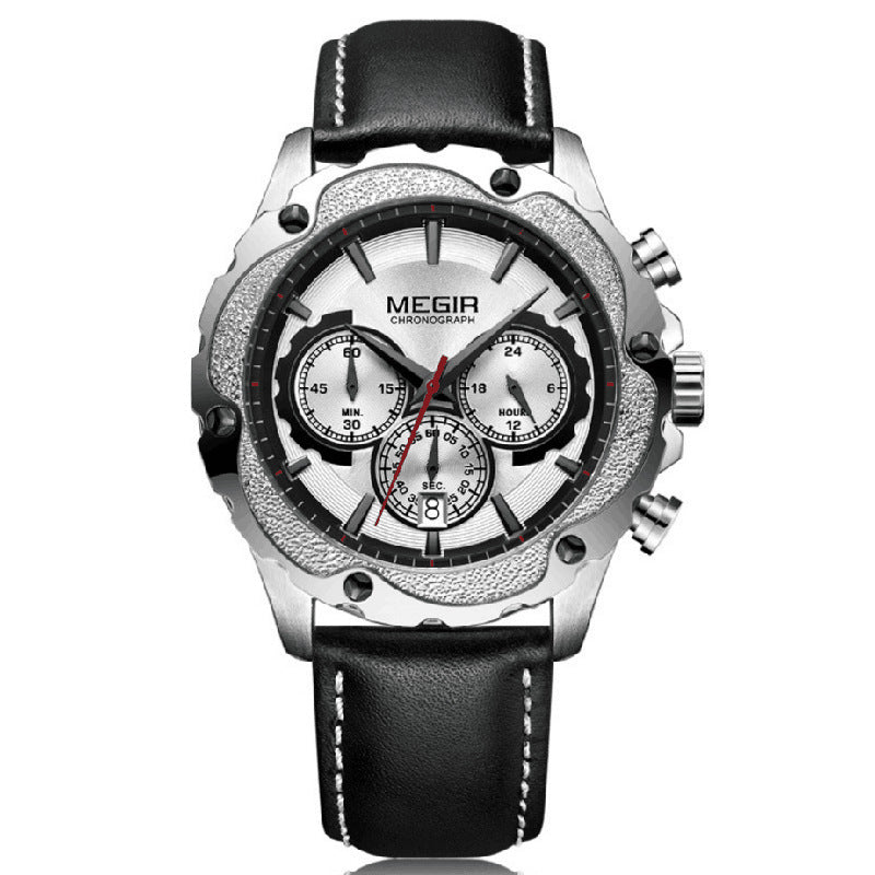 Men’s Multifunctional Quartz Sports Chronograph Watch with Calendar