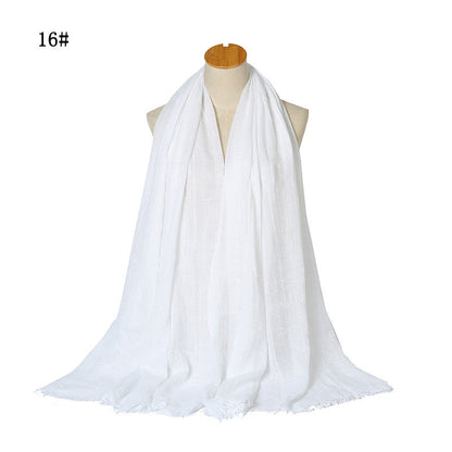 Glitter Lace Lines Sequins Crinkle Crimp Ripped Cotton Turban Hijab