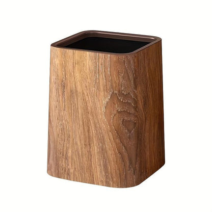 Wood Grain Trash Can