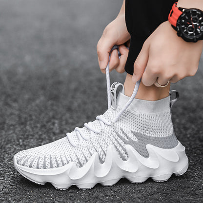 Men’s High-Top Sock Sneakers – Breathable Fly Woven Mesh