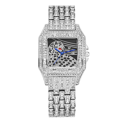 Women’s Square Leopard Crystal Quartz Watch