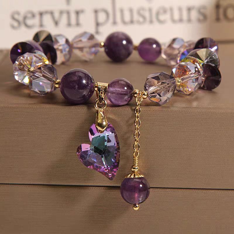 Purple Heart Crystal Bracelet