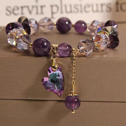 Purple Heart Crystal Bracelet