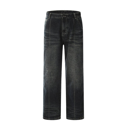 American High Street Wide Leg Denim Trousers Men