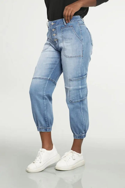 Women's High-Waist Lace-Up Jeans