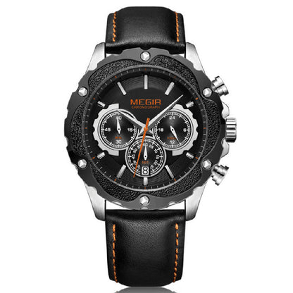 Men’s Multifunctional Quartz Sports Chronograph Watch with Calendar