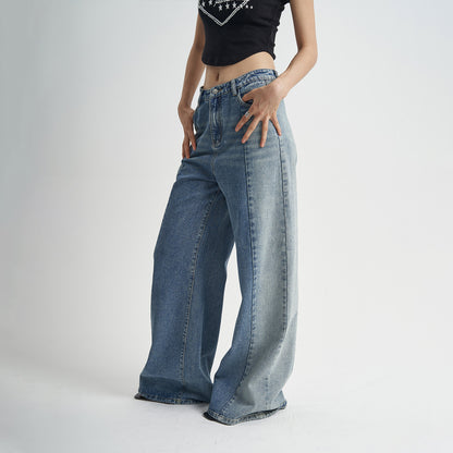 Women’s Washed Blue Loose Stitch Jeans