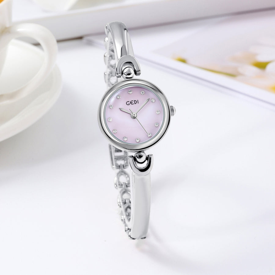 Women’s Simple Round Dial Bangle Quartz Watch